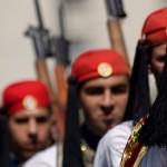 Evzones, Presidential Guard, guarding the Tomb of the Unknown Soldier in Athens, Attica, Greece