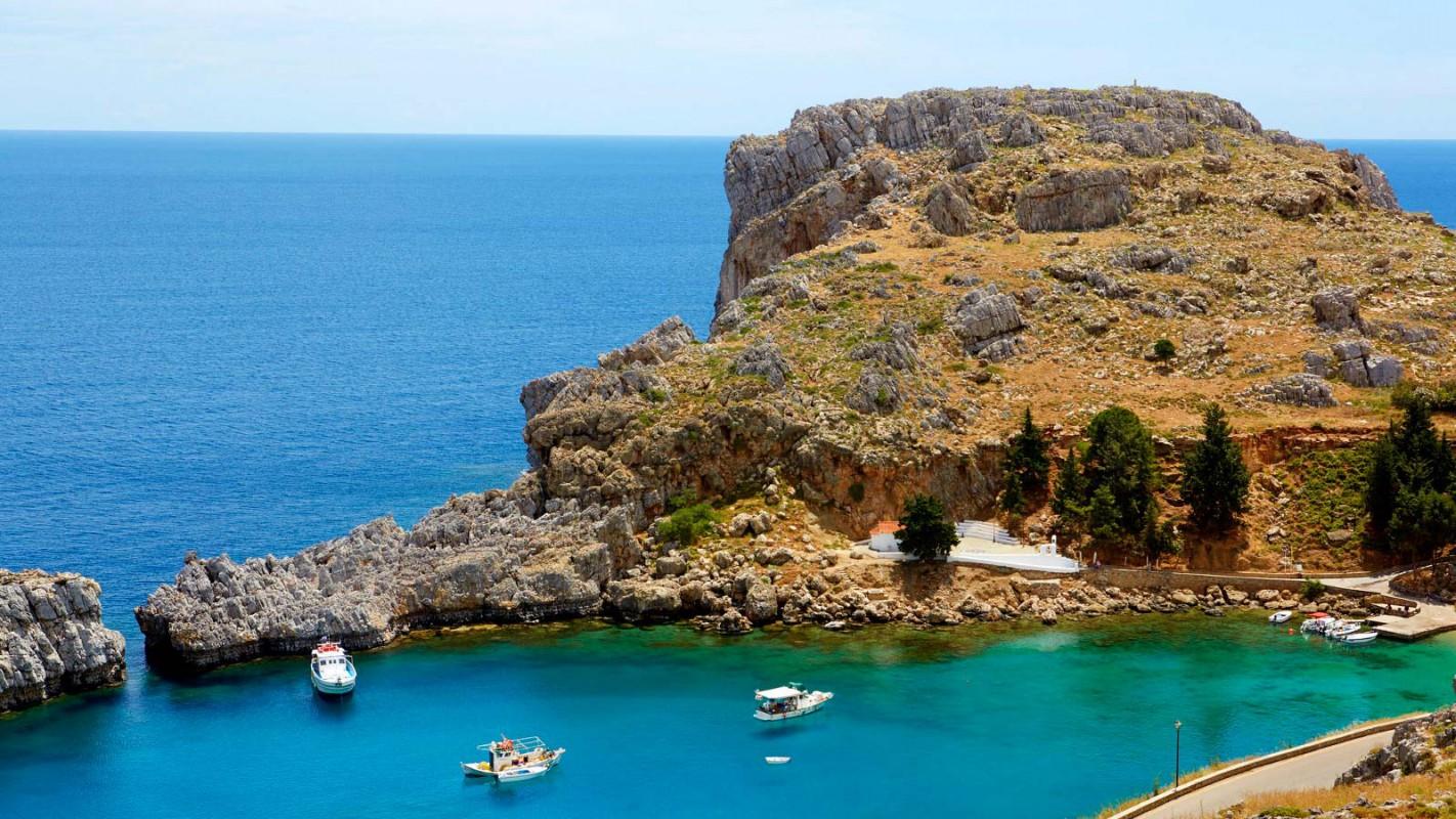 Saint Paul Bay, Lindos, Rhodes, Dodecanese, Greece